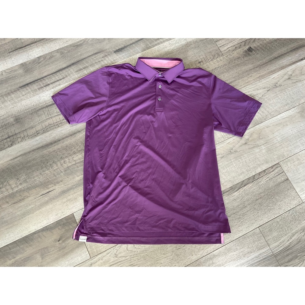 Puma Golf Mens Purple Pink Performance Short Sleeve Polo Shirt Size Medium